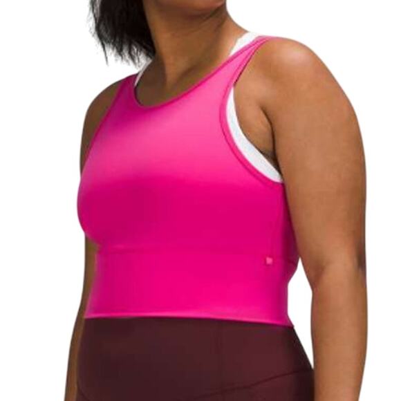 Lululemon 12 Womens Power Pivot Tank Top Hot Pink Reversible *flaw - Picture 1 of 9